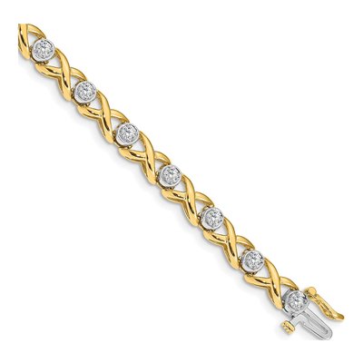 14K Two-Tone Gold 1 ct tw Tennis Bracelet Mounting