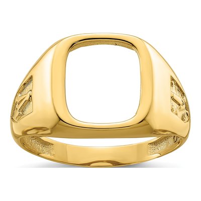 Men's 14K Yellow Gold Masonic Ring Mounting