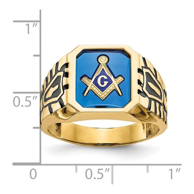 Men's 14K Yellow Gold Masonic Ring – view 7