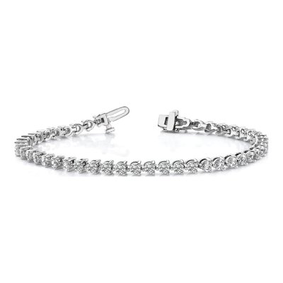 14K White Gold 2.4 ct tw Diamond Tennis Bracelet Mounting – view 3