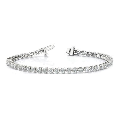 14K White Gold 4.3 ct tw Diamond Tennis Bracelet Mounting – view 4