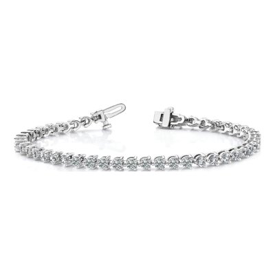 14K White Gold 10.2 ct tw Diamond Tennis Bracelet Mounting – view 3