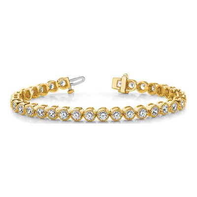 14K Yellow Gold 3.06 ct tw Diamond Tennis Bracelet Mounting – view 3