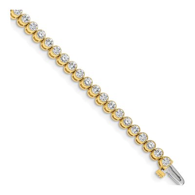14K Yellow Gold 3.06 ct tw Diamond Tennis Bracelet Mounting
