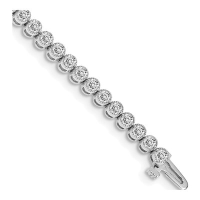 14K White Gold 3.06 ct tw Diamond Tennis Bracelet Mounting