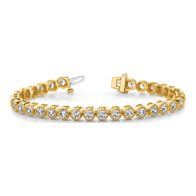 14K Yellow Gold 5 ct tw Diamond Tennis Bracelet – view 3