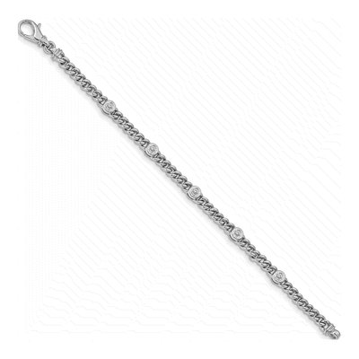 14K White Gold 1 ct tw Diamond Curb Link Bracelet Mounting – view 3