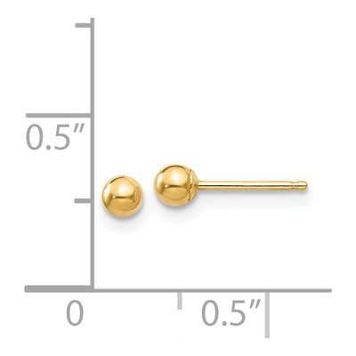 14K Yellow Gold Puffed Ball Stud Earrings – view 6