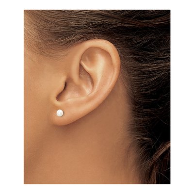 14K Yellow Gold Button Freshwater Cultured Pearl Stud Earrings – view 4