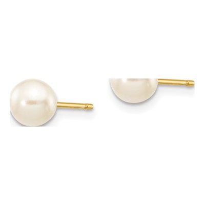 14K Yellow Gold Freshwater Pearl Stud Earrings – view 4