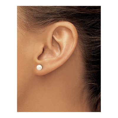 14K Yellow Gold Freshwater Pearl Stud Earrings – view 5