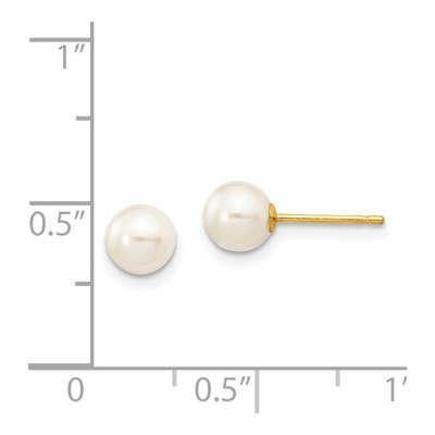 14K Yellow Gold Freshwater Pearl Stud Earrings – view 6