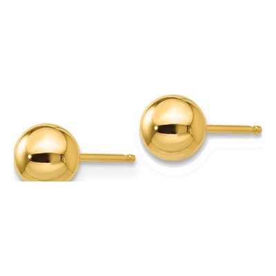 14K Yellow Gold Ball Stud Earrings – view 4