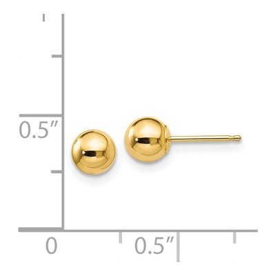 14K Yellow Gold Ball Stud Earrings – view 6