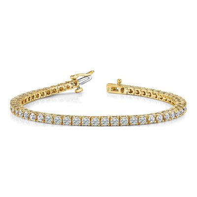 14K Yellow Gold 3.05 ct tw Diamond Tennis Bracelet Mounting – view 3