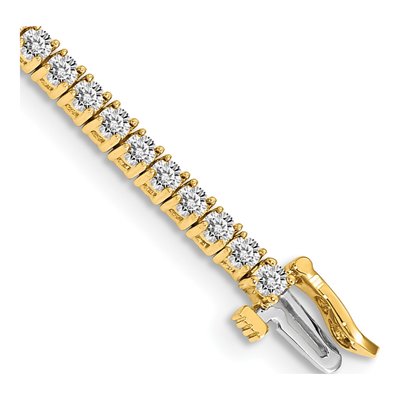 14K Yellow Gold 3.05 ct tw Diamond Tennis Bracelet Mounting