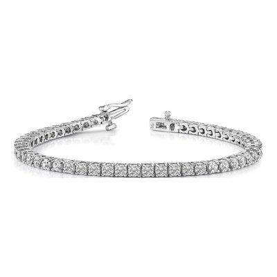 14K White Gold 3.05 ct tw Diamond Tennis Bracelet Mounting – view 4