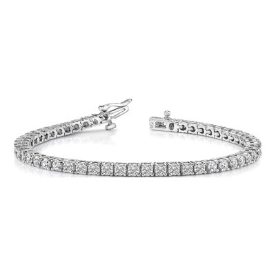 14K White Gold 3.05 ct tw Diamond Tennis Bracelet Mounting – view 5