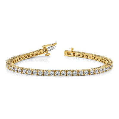 14K Yellow Gold 3.92 ct tw Diamond Tennis Bracelet Mounting – view 3