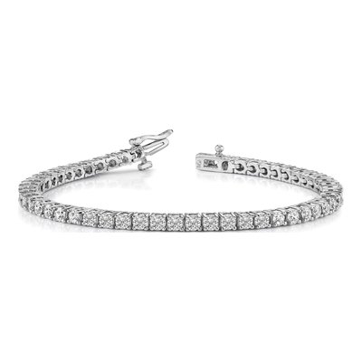 14K White Gold 3.92 ct tw Diamond Tennis Bracelet Mounting – view 3