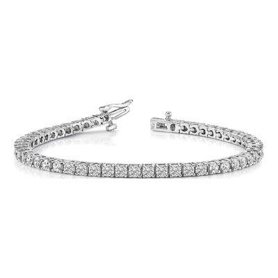 14K White Gold 4.92 ct tw Diamond Tennis Bracelet Mounting – view 4