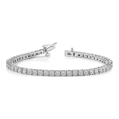 14K White Gold 4.92 ct tw Diamond Tennis Bracelet Mounting – view 5
