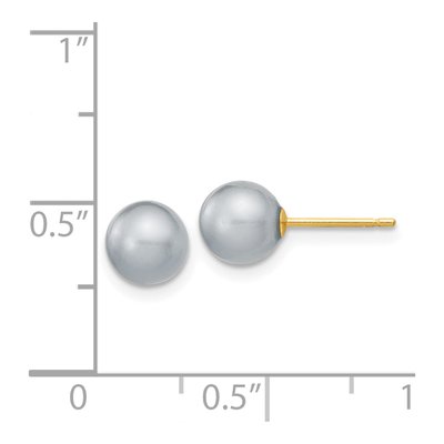 14k Gold Grey Freshwater Pearl Stud Earrings – view 4