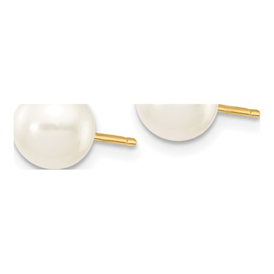 14k Yellow Gold Freshwater Pearl Stud Earrings – view 4