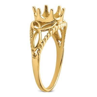 14K Yellow Gold Filigree for Oval Ring Mounting – view 5