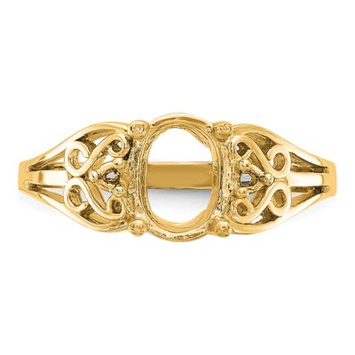 14K Yellow Gold Filigree for Ring Mounting – view 4