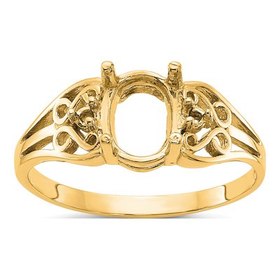 14K Yellow Gold Filigree for Ring Mounting