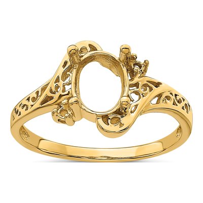 14K Yellow Gold Filigree Ring Mounting