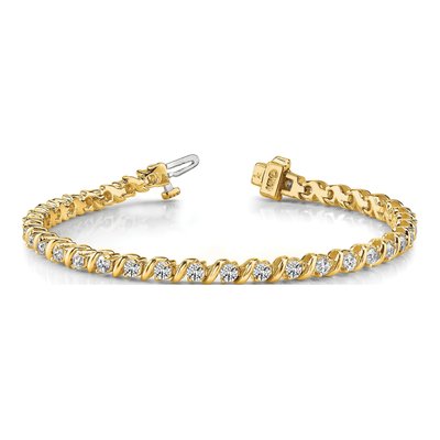 14K Yellow Gold 2 ct tw Diamond Tennis Bracelet Mounting – view 3