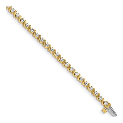 14K Yellow Gold 2 ct tw Diamond Tennis Bracelet Mounting