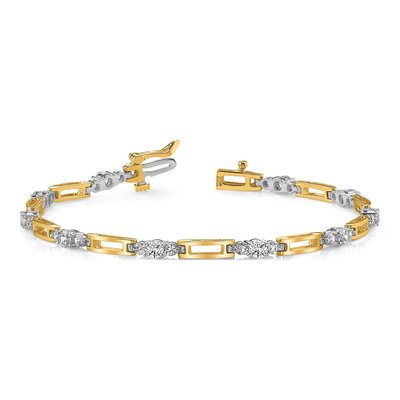 14K Two-Tone Gold 2.1 ct tw Diamond Tennis Bracelet Mounting – view 3