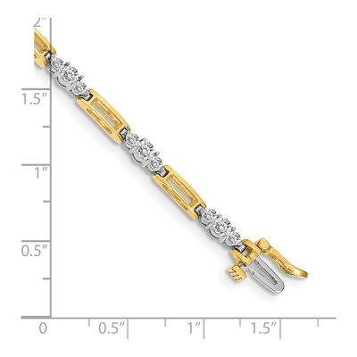 14K Two-Tone Gold 2.1 ct tw Diamond Tennis Bracelet Mounting – view 4