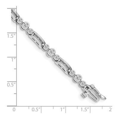 14K White Gold 1 ct tw Diamond Paperclip Tennis Bracelet Mounting – view 4