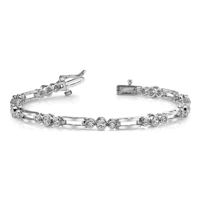 14K White Gold 1 ct tw Diamond Paperclip Tennis Bracelet Mounting – view 5