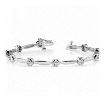 14K White Gold 1/2 ct tw Bar Link Bracelet Mounting – view 4