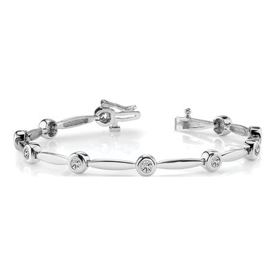 14K White Gold 1/2 ct tw Bar Link Bracelet Mounting – view 5