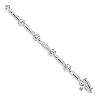 14K White Gold 1/2 ct tw Bar Link Bracelet Mounting