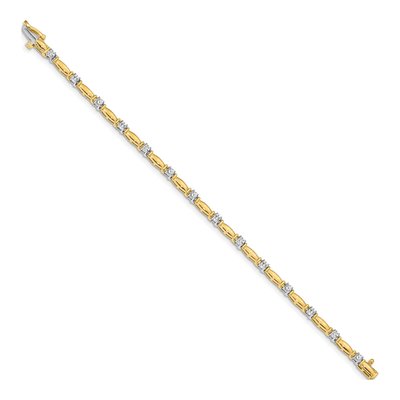 14K Two-Tone Gold 1 ct tw Diamond Tennis Bracelet Mounting – view 2