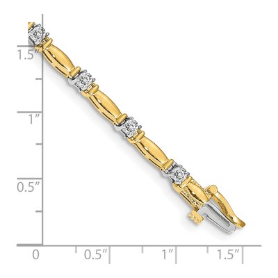14K Two-Tone Gold 1 ct tw Diamond Tennis Bracelet Mounting – view 4