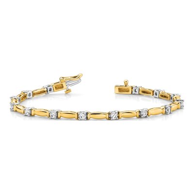 14K Two-Tone Gold 1 ct tw Diamond Tennis Bracelet Mounting – view 5