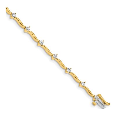 14K Yellow Gold 1 ct tw Diamond Tennis Bracelet Mounting