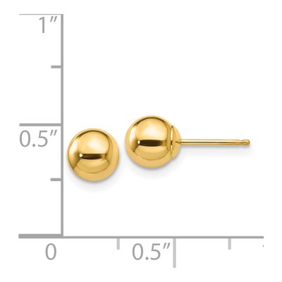 14K Yellow Gold Ball Stud Earrings – view 6