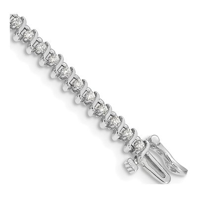14K White Gold 7/8 ct tw Diamond Tennis Bracelet
