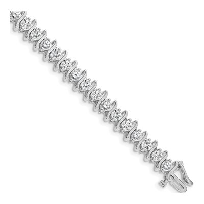 14K White Gold 7.19 ct tw Diamond Tennis Bracelet Mounting