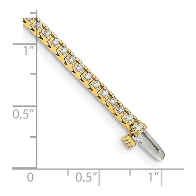 14K Yellow Gold 1.25 ct tw Diamond Round 4-prong Tennis Bracelet – view 6