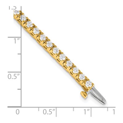 14K Yellow Gold 2.86 ct tw Diamond Round 4-prong Tennis Bracelet – view 6